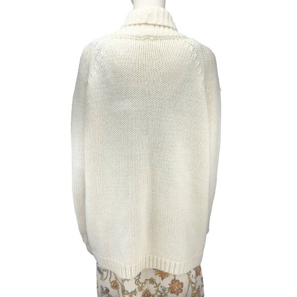 NAÏF MONTREAL Wool Knitted Cream Warm Oversized Minimalist Cardigan sz S - Picture 3 of 6